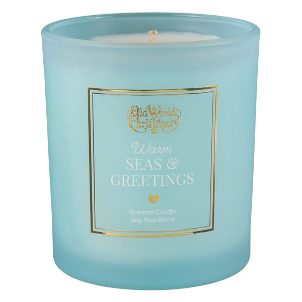 Warm Seas & Greetings Candle – Coastal Holiday Citrus & Driftwood Soy Blend