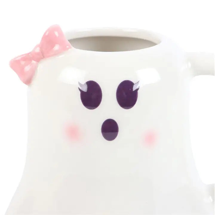 Miss Boo Ghost Shaped Halloween Mug with Bow