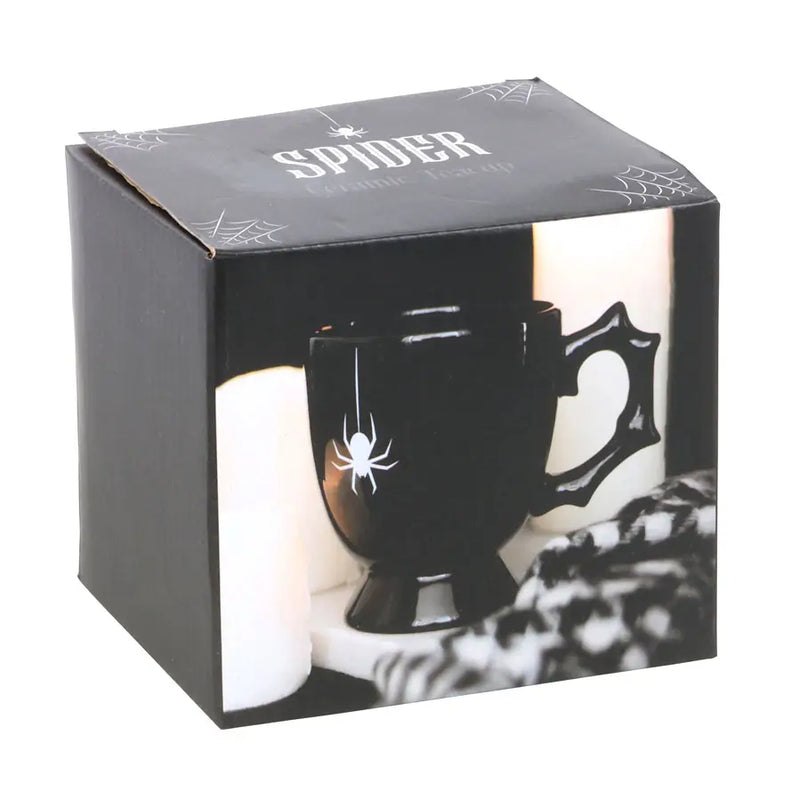 Gothic Halloween Black Spider Teacup