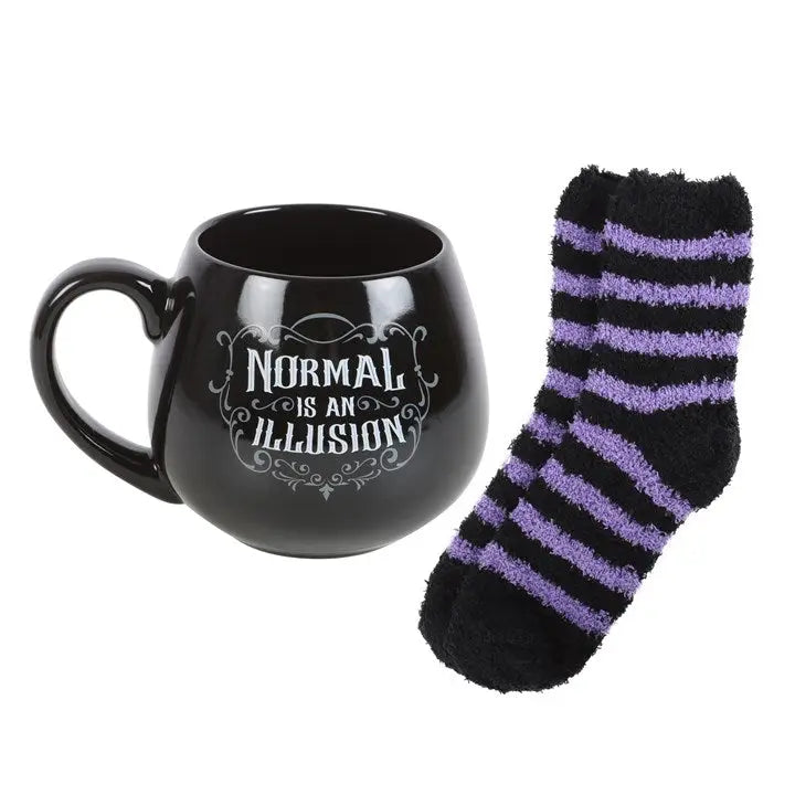 Normal Is An Illusion Gothic Mug and Socks Set