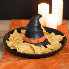 Halloween Witch Hat Chip & Dip Dish Serving Tray