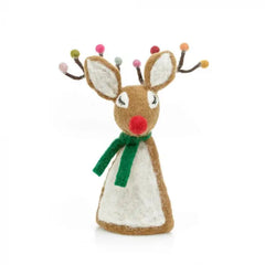Handmade Felt Sassy Rudolph Christmas Tree Topper Decoration