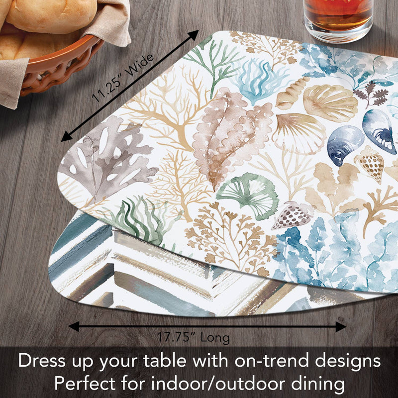 "Tidepool"  Wedge Shaped Reversible Flexible Placemat