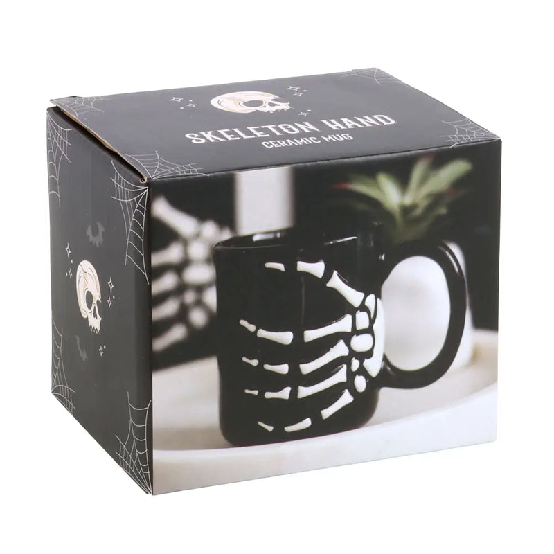 Gothic Halloween Skeleton Hand Mug