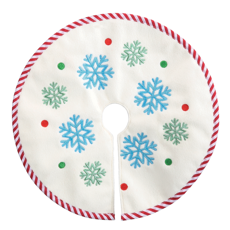 Mini Snowflake Tree Skirt – 12" White Felt