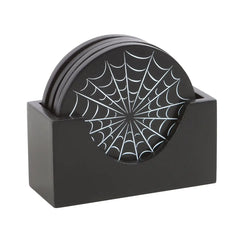 Black Gothic Spiderweb Coaster Set