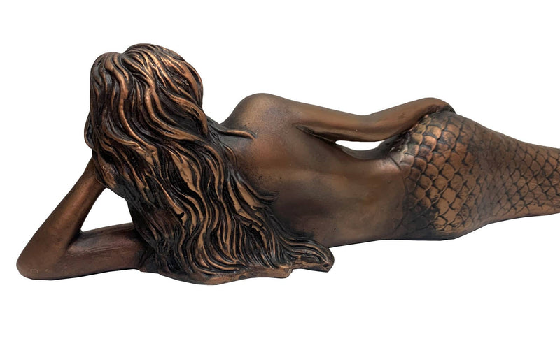 25"L Copper finish Little Dreamy Lying Mermaid