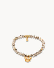 6mm Stretch Bracelet in Rose Sparkle with 18kt gold-plated bee charm.