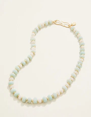 Sawyer Stone Necklace 17" Seafoam/White