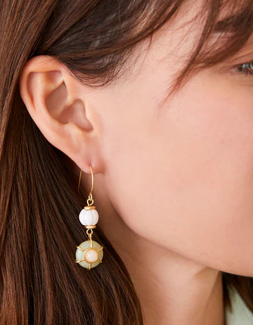 Chechessee Earrings White/Jade