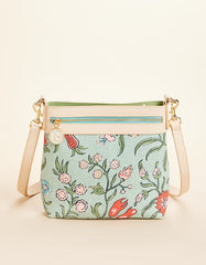 Hipster crossbody bag in Hamilton Floral Block Print with signature linen and Napa leather accents.