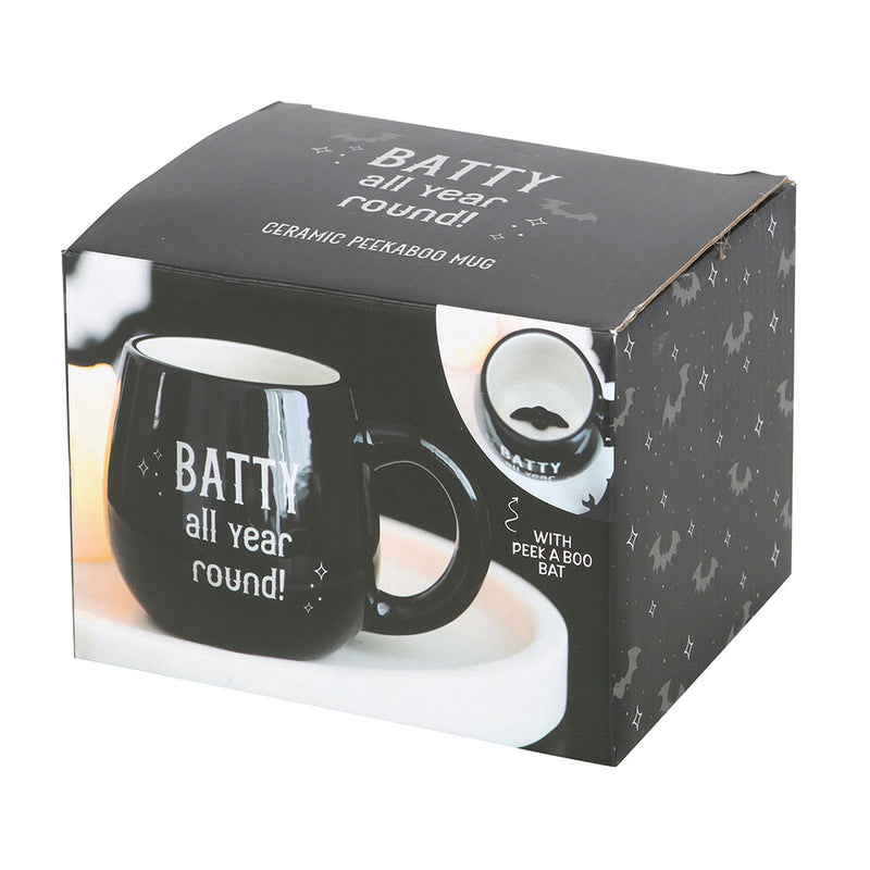 Gothic Halloween Batty All Year Round Rounded Peekaboo Mug