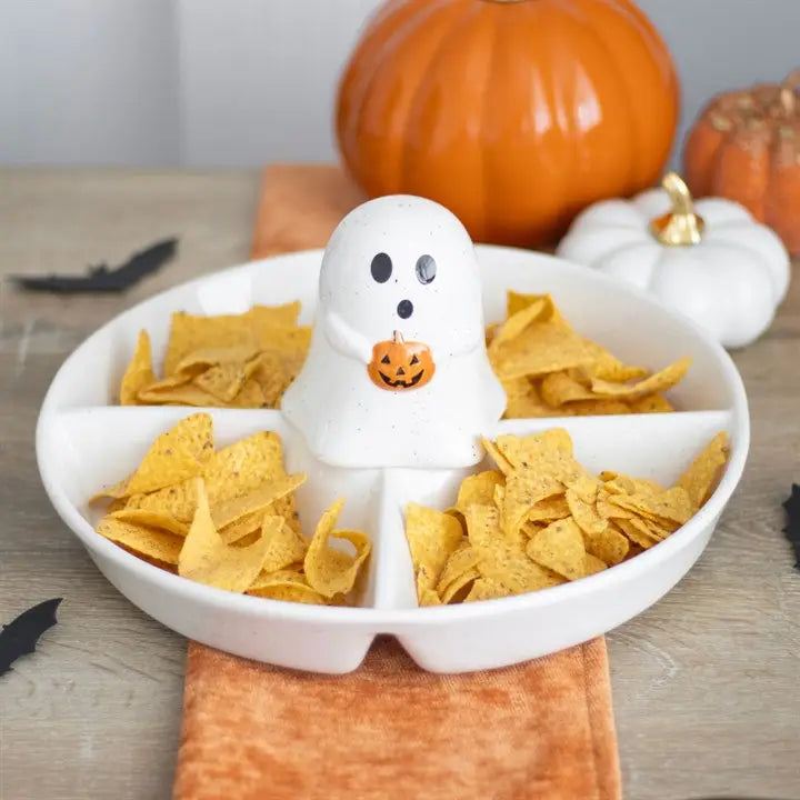 Ghost Halloween Chip & Dip Snack Serving Dish