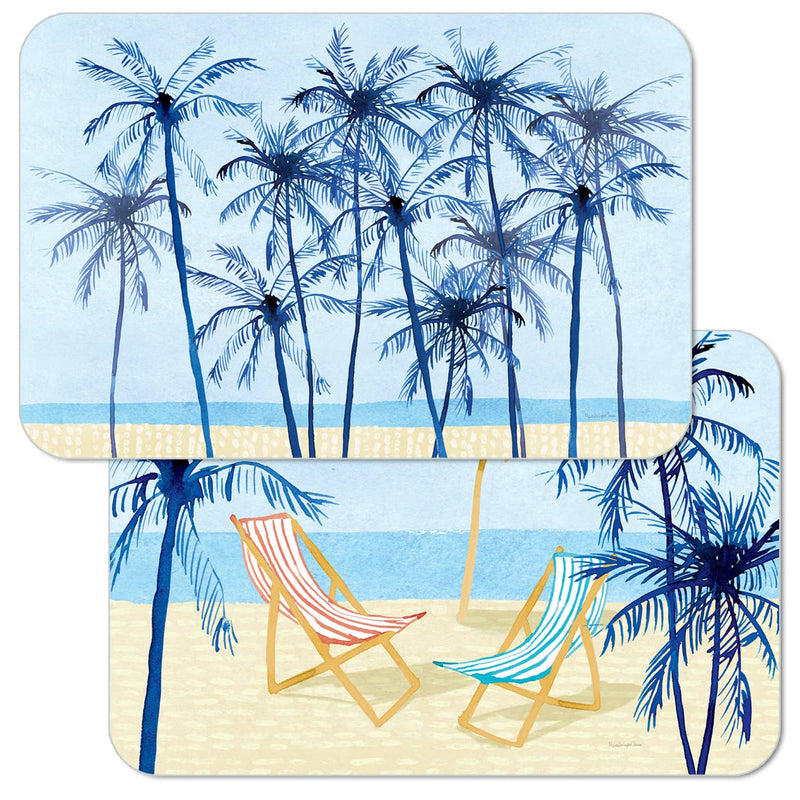 "Laguna Palms" Reversible Rectangular Plastic Placemat