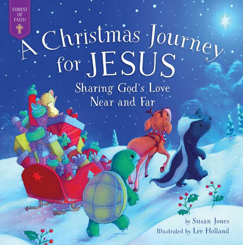 Book cover of 'A Christmas Journey for Jesus' with a colorful illustration of a sleigh ride in a snowy landscape.