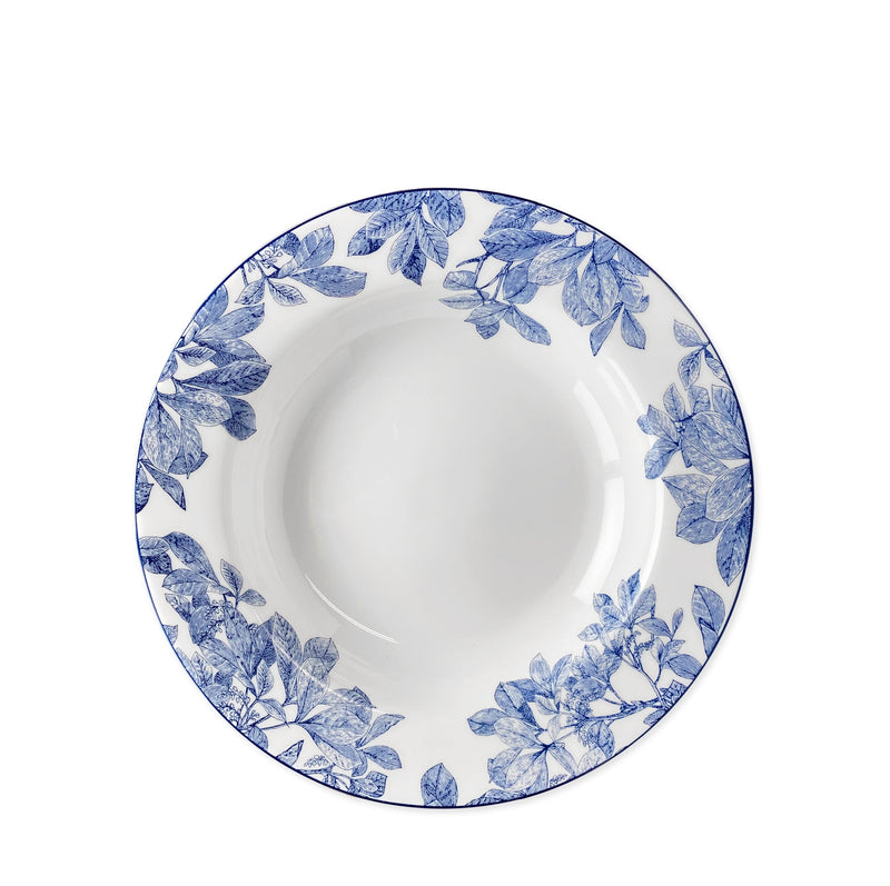 Arbor Blue Porcelain Rimmed Soup Bowl | Loving Coastal Living