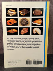 Back cover of Handy Pocket Guide to Tropical Seashells, featuring a detailed tropical seashell illustration.