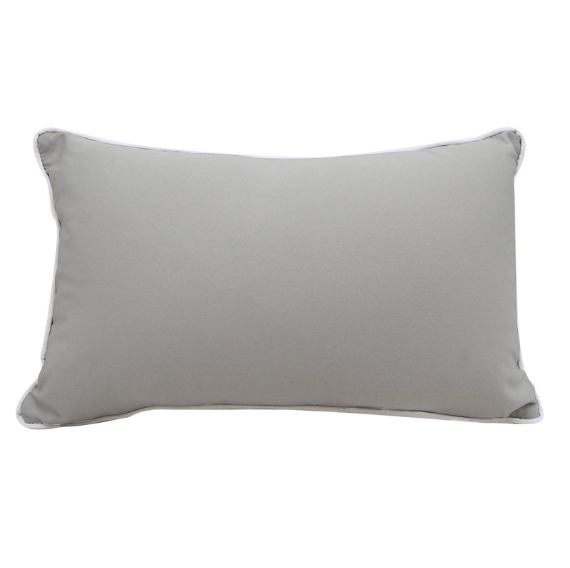 Back view of the Seagull Pillow featuring a solid light grey rear panel with a clean, modern finish.