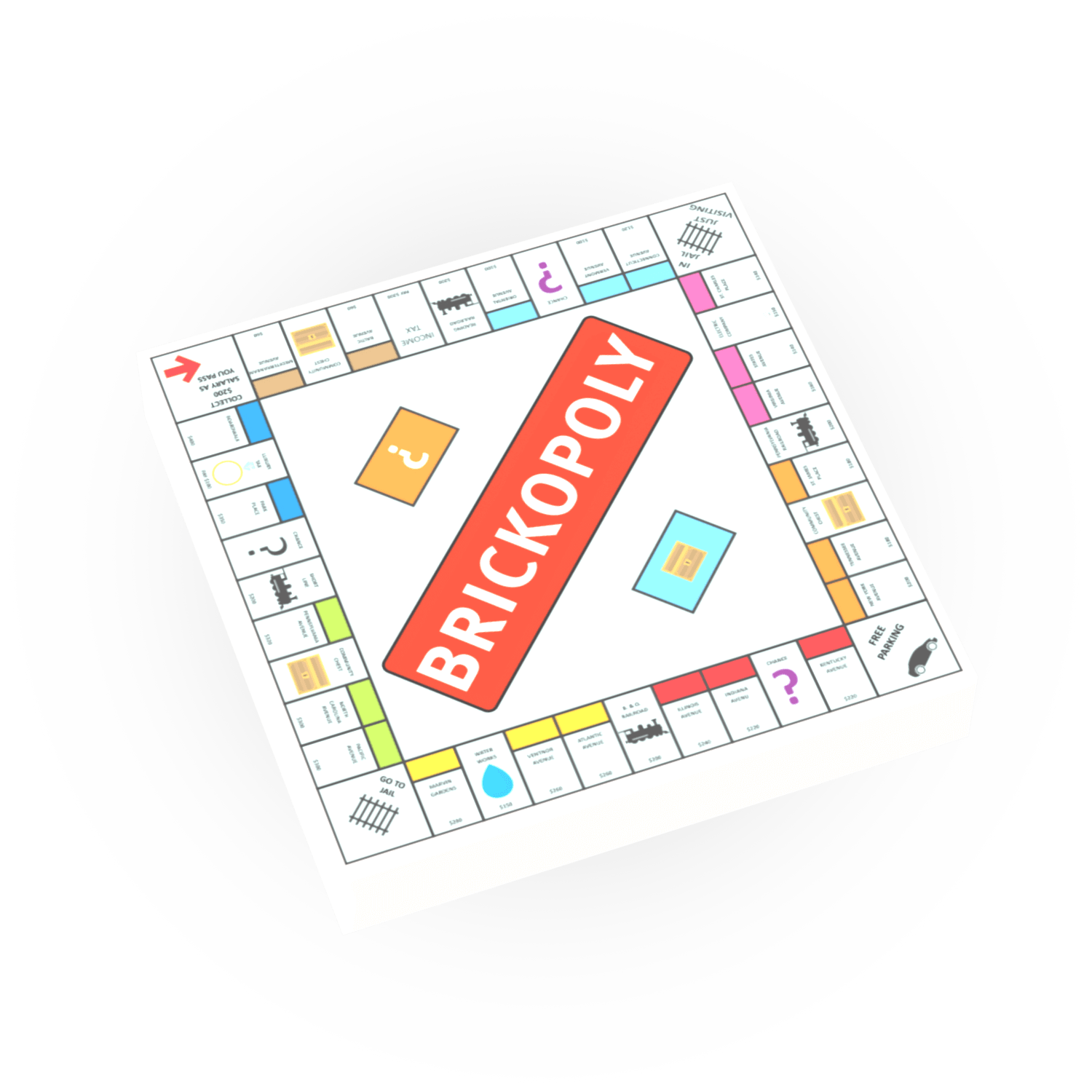 Brickopoly Game Board - Custom Printed Tile - Made Using a LEGO® Tile