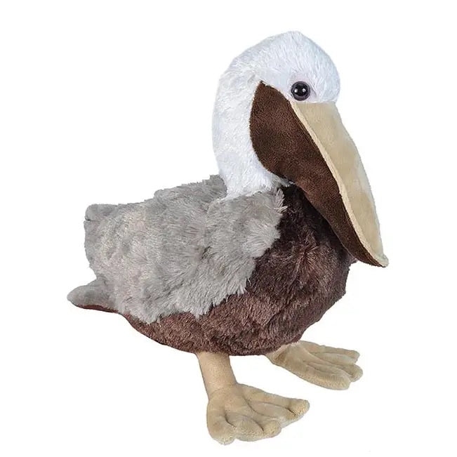 Brown Pelican Stuffed Animal - 12" plush toy designed to resemble a real Brown Pelican with distinctive beak and plumage.