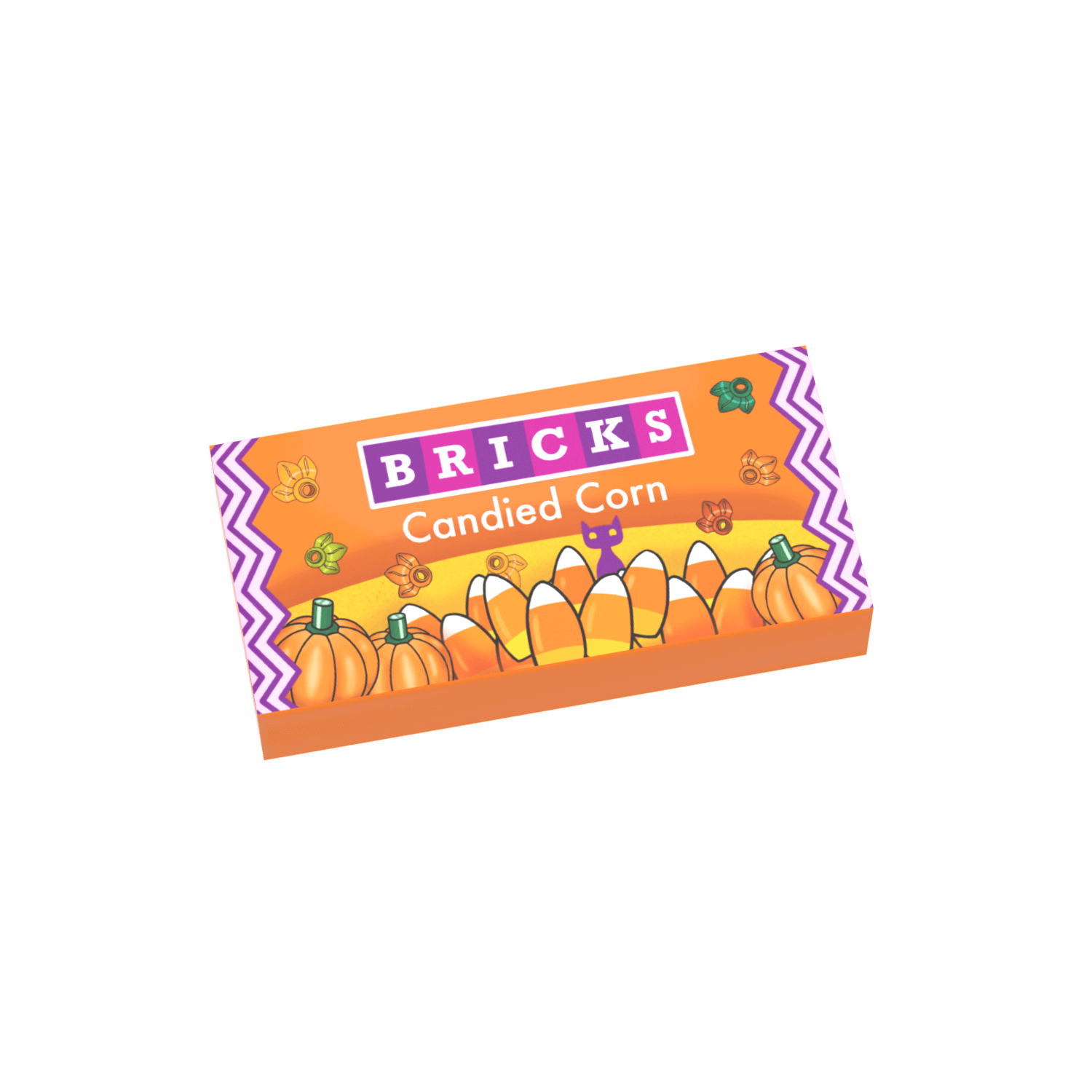 Candied Corn - Halloween Candy - Custom Printed 1x2 Tile - Made Using LEGO® Parts
