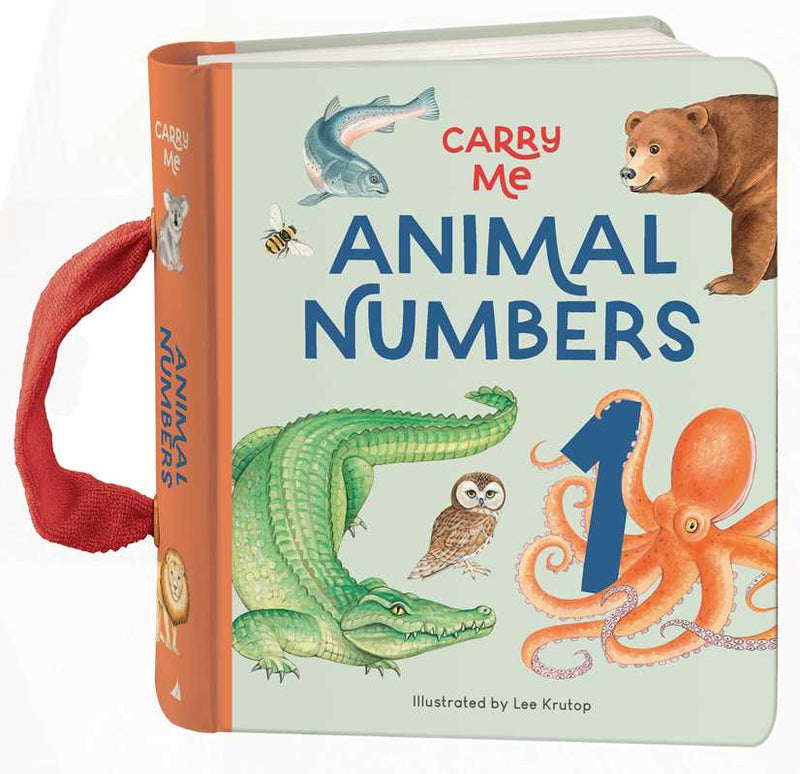 Children's book titled 'Animal Numbers' with illustrations of animals and numbers on a light green cover.