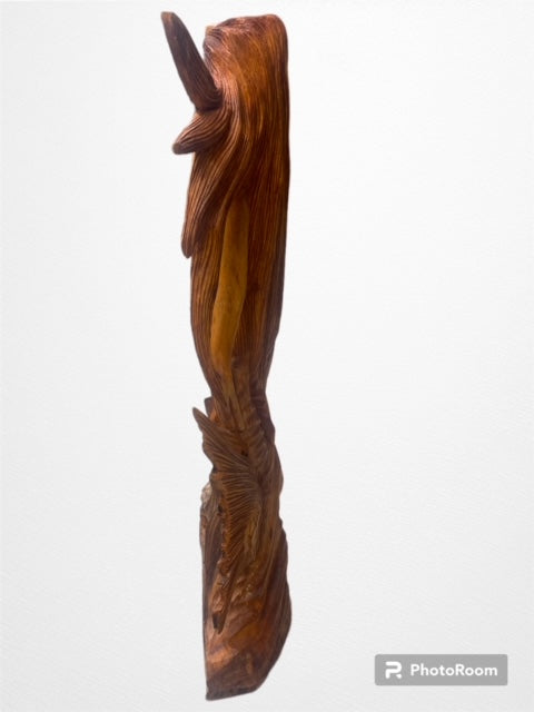 Carved Mermaid Wood Sculpture