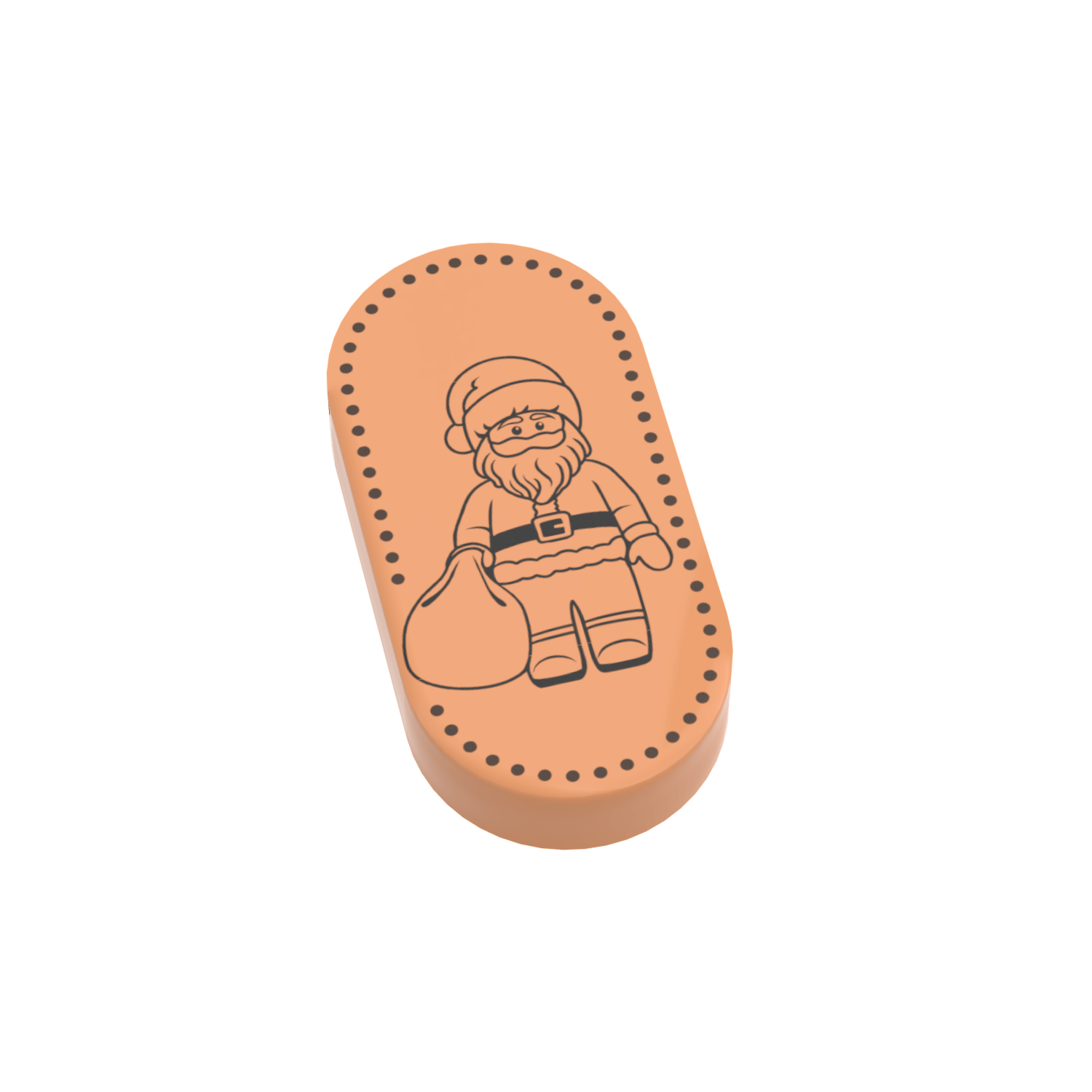 Pressed Penny - Santa - Custom Printed 1x2 Tile - Made Using LEGO® Parts