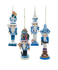 Christmas nutcracker ornaments in coastal nautical style - seasonal holiday decoration