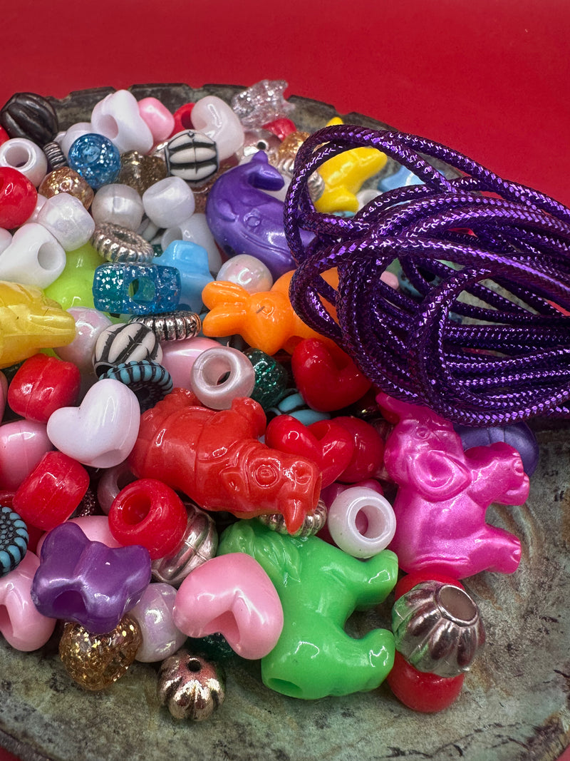 Colorful bead assortment for DIY bracelets – 1 oz random mix