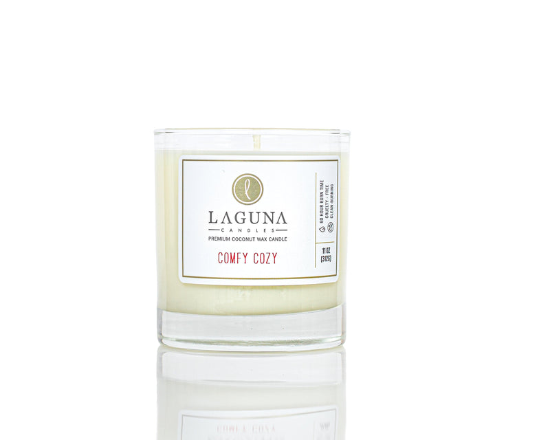 Laguna candle with a label on a white background