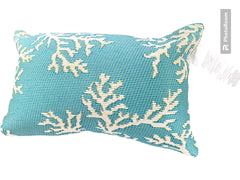 Marina Coral Edge Indoor/Outdoor Pillow Aqua 12