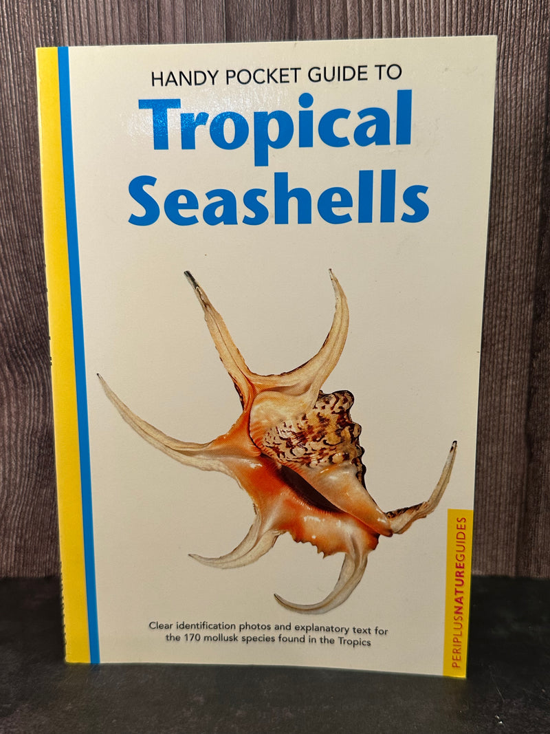 Cover of Handy Pocket Guide to Tropical Seashells, featuring a detailed tropical seashell illustration.