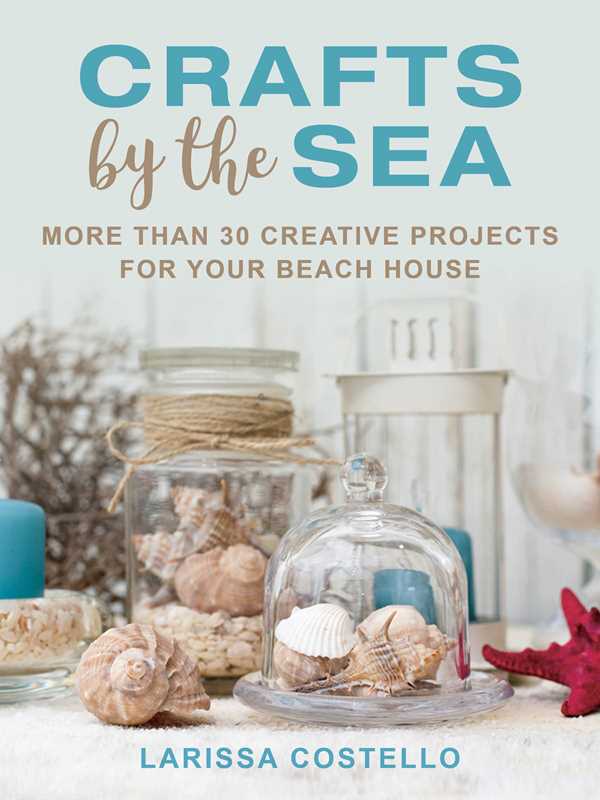 Book cover of 'Crafts by the Sea' with decorative jars and shells on a blurred background.