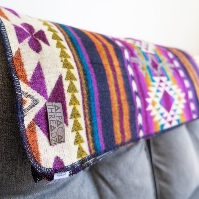 Andean Alpaca Wool Blanket - Amethyst