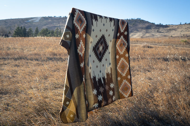 Andean Alpaca Wool Blanket - Mojave Queen Size (Reversible)