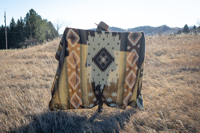 Andean Alpaca Wool Blanket - Mojave Queen Size (Reversible)