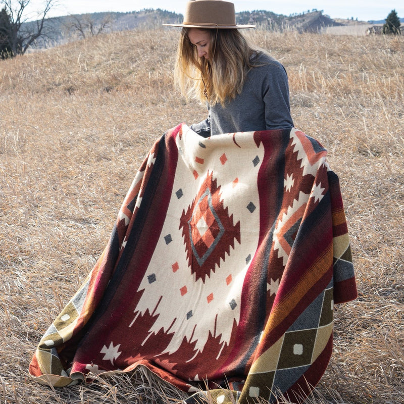 Andean Alpaca Wool Blanket - Western