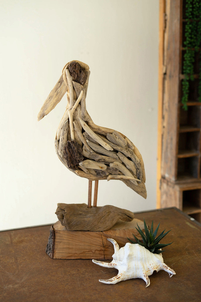 Driftwood Pelican- 19"