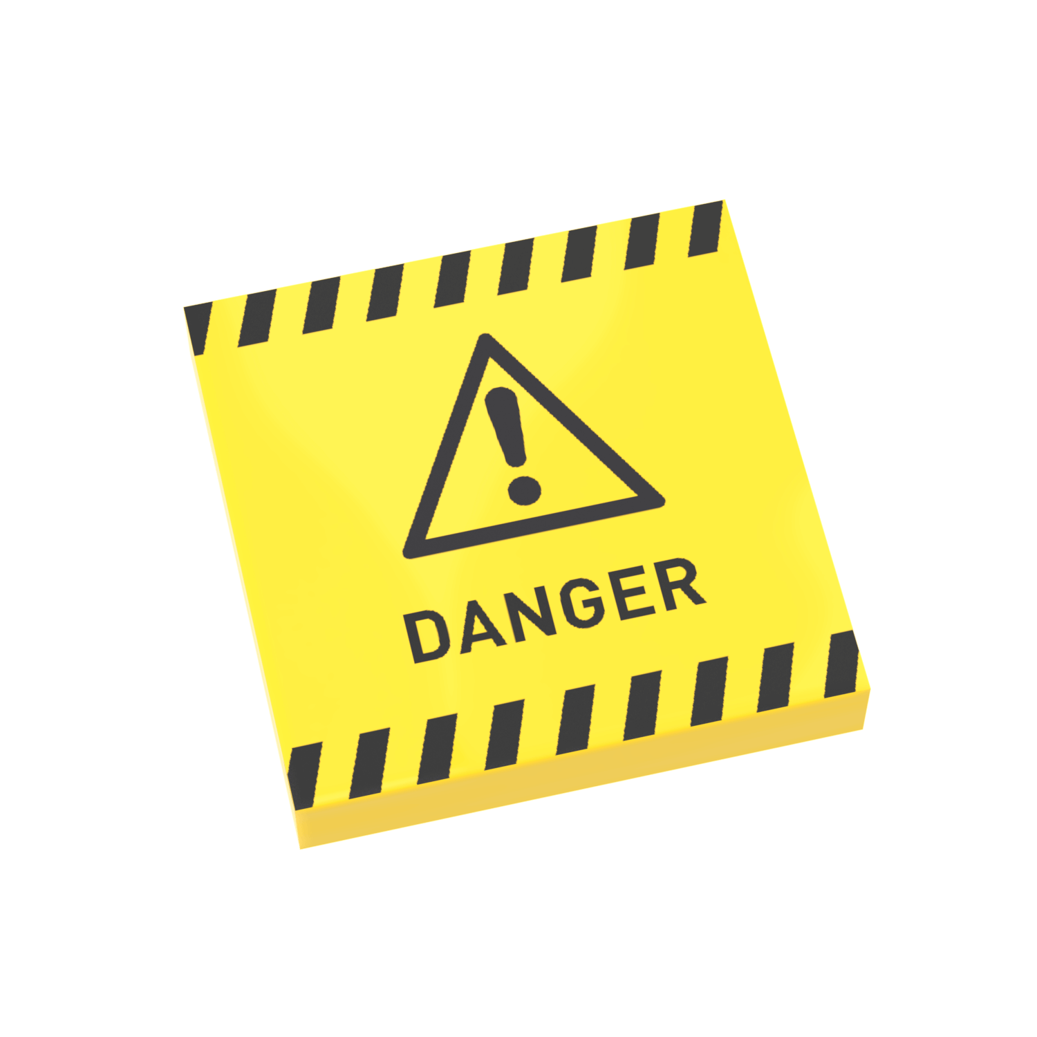 Danger Warning Sign - Custom Printed - Made Using a LEGO® Tile