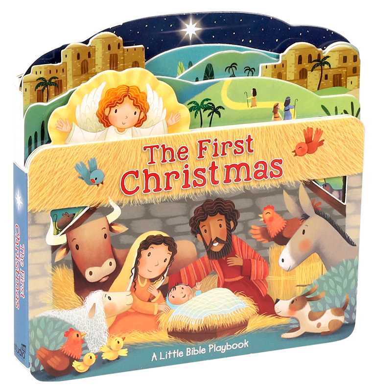 Book cover of 'The First Christmas' with nativity scene illustration