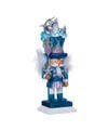 Decorative nutcracker figure with blue and white outfit