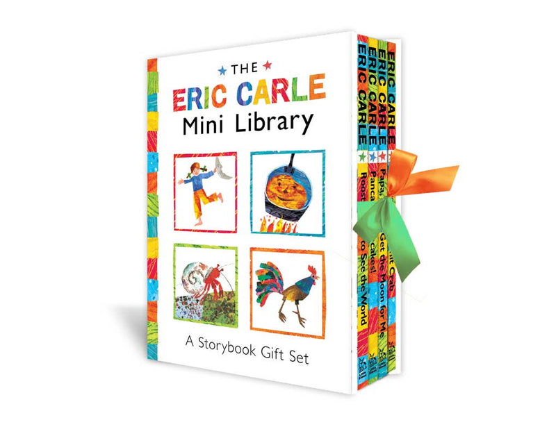 The Eric Carle Mini Library with colorful design and ribbon on a white background