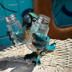 Blue Parrot Salt & Pepper Shakers