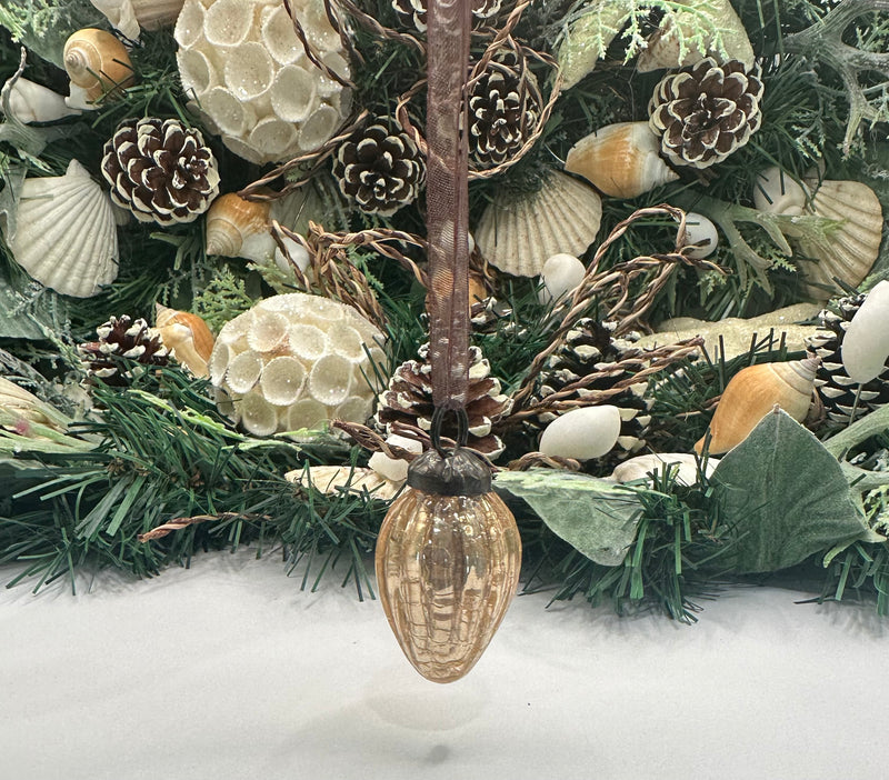 1" Champagne Crackle Glass Pinecones