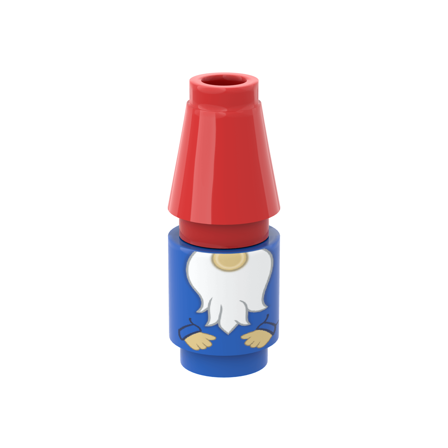Blue Garden Gnome - Custom Printed - Made Using LEGO® Parts