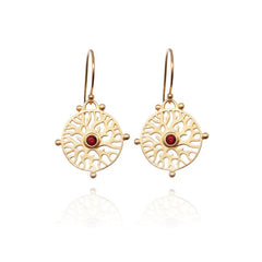 Gold garnet dangle earrings jewelry for women – premium coral inspired style