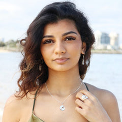 Serenity Collection Hideaway necklace – recycled silver pendant with gemstone