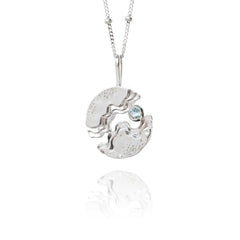 Hideaway necklace jewelry – sterling silver pendant with blue Topaz gemstone