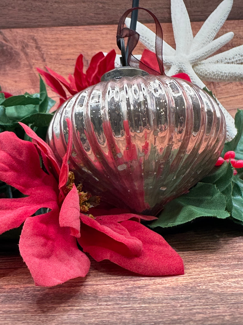 3" Rose Ribbed Lantern Christmas Decoration